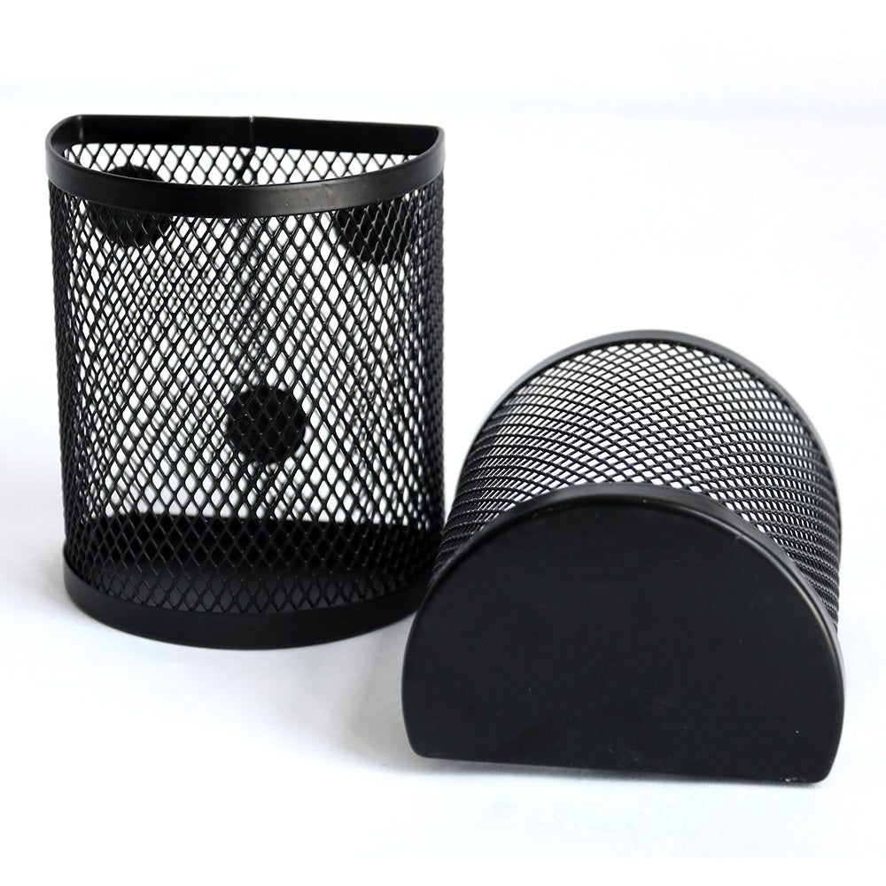 Black Magnetic Metal Mesh Pen Holder