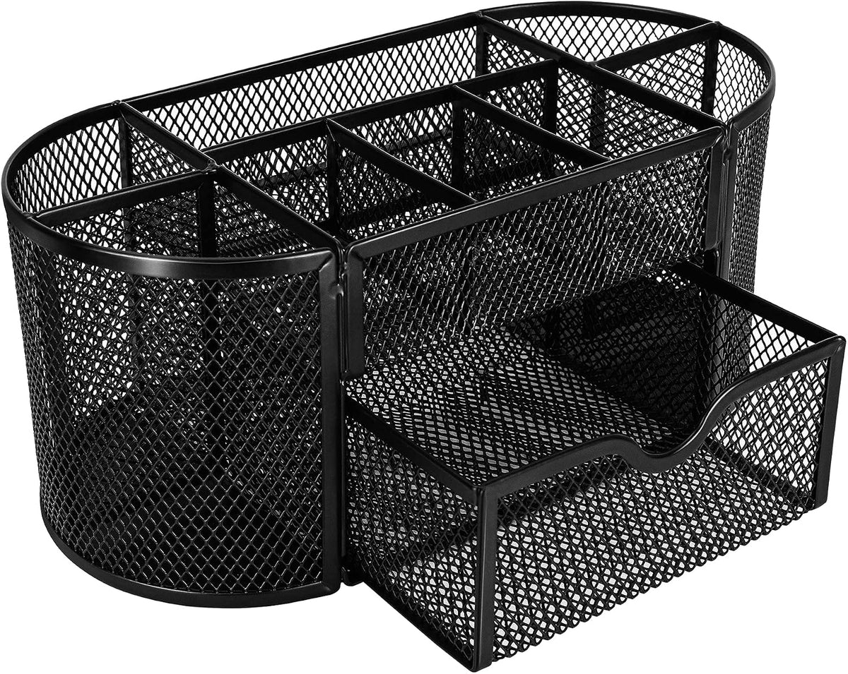 Black Metal Mesh Desk Organizers