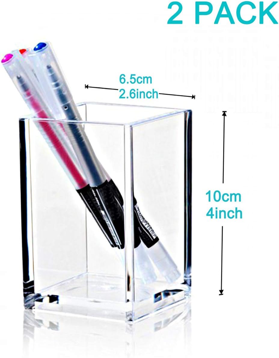 Clear Acrylic Pen Holders, Pack of 2