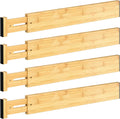 Adjustable Bamboo Drawer Dividers, Set of 4