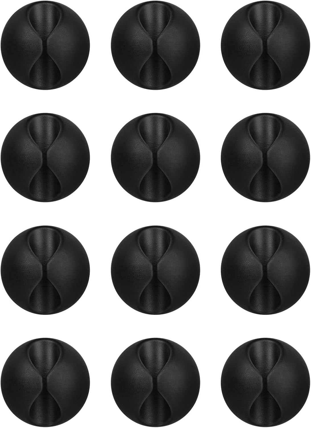 Black Adhesive Cable Clips, Pack of 12