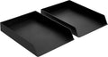 Black Plastic Letter Trays, Set of 2