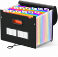 Black Expanding File Organizer with Rainbow Dividers