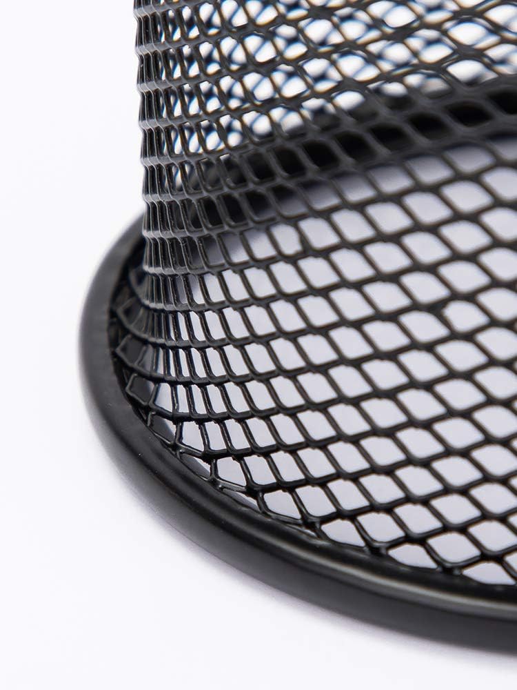 Black Metal Mesh Pen Cup