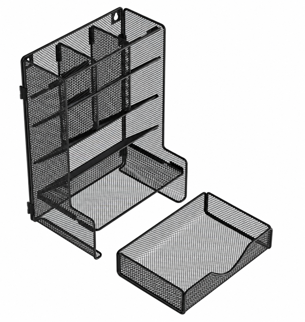 Black Mesh Pen Organizer with Drawer