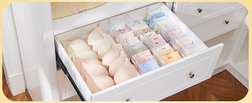 Clear Adjustable Drawer Dividers, 12 Pack