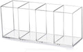 Clear Four-Compartment Acrylic Pen Holder