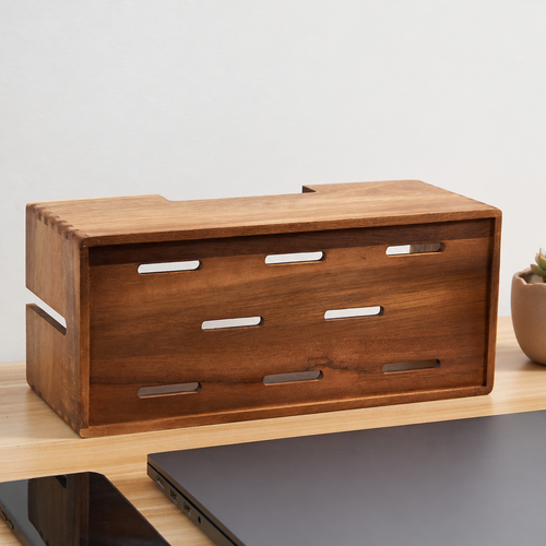 Acacia Wood Cable Management Box