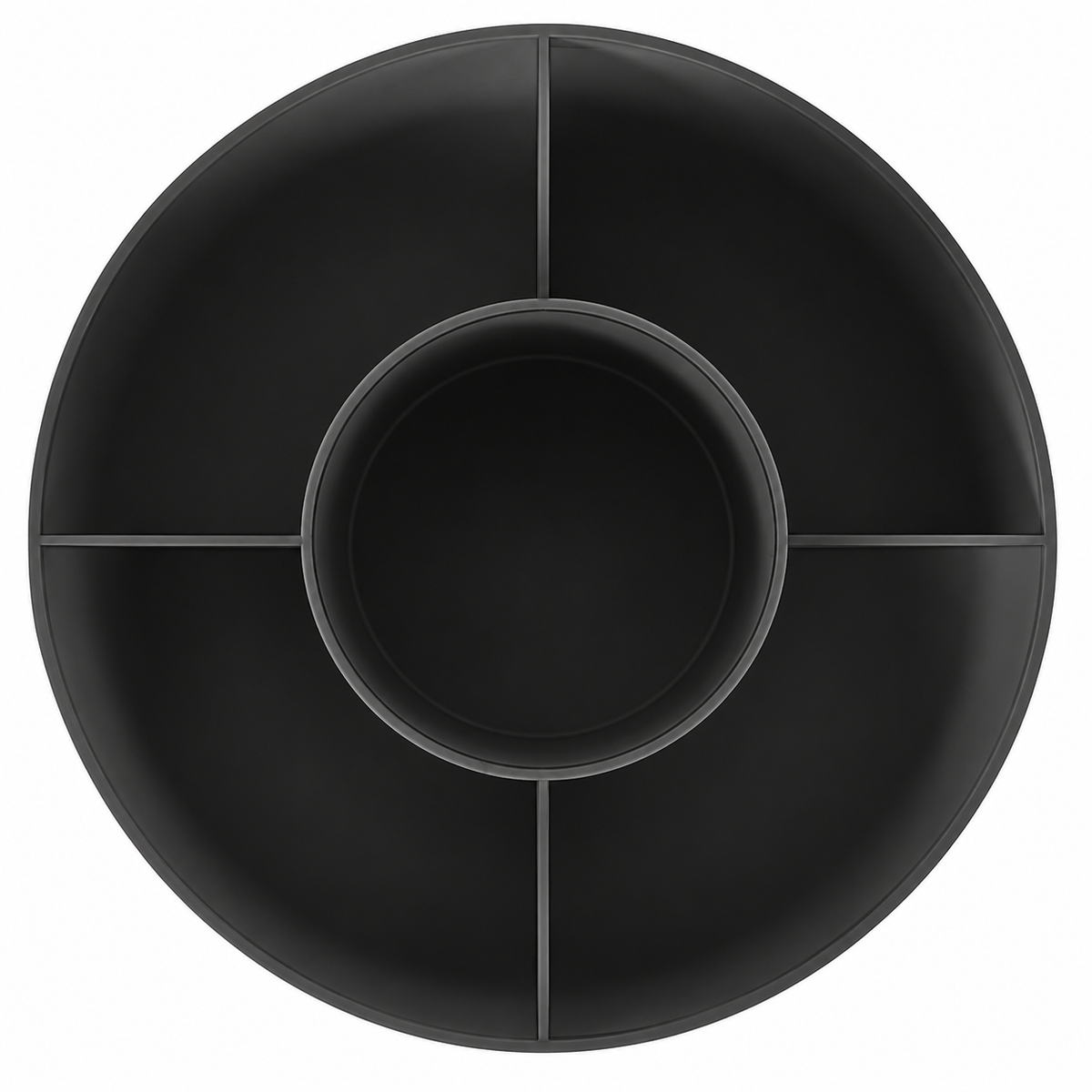 Black Five-Compartment Rotating Pen Holder