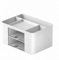 White Desk Organizer with Two Drawers