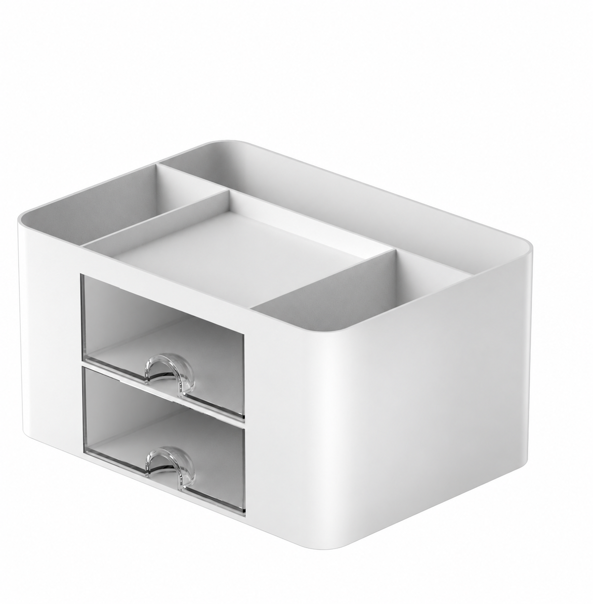 White Desk Organizer with Two Drawers